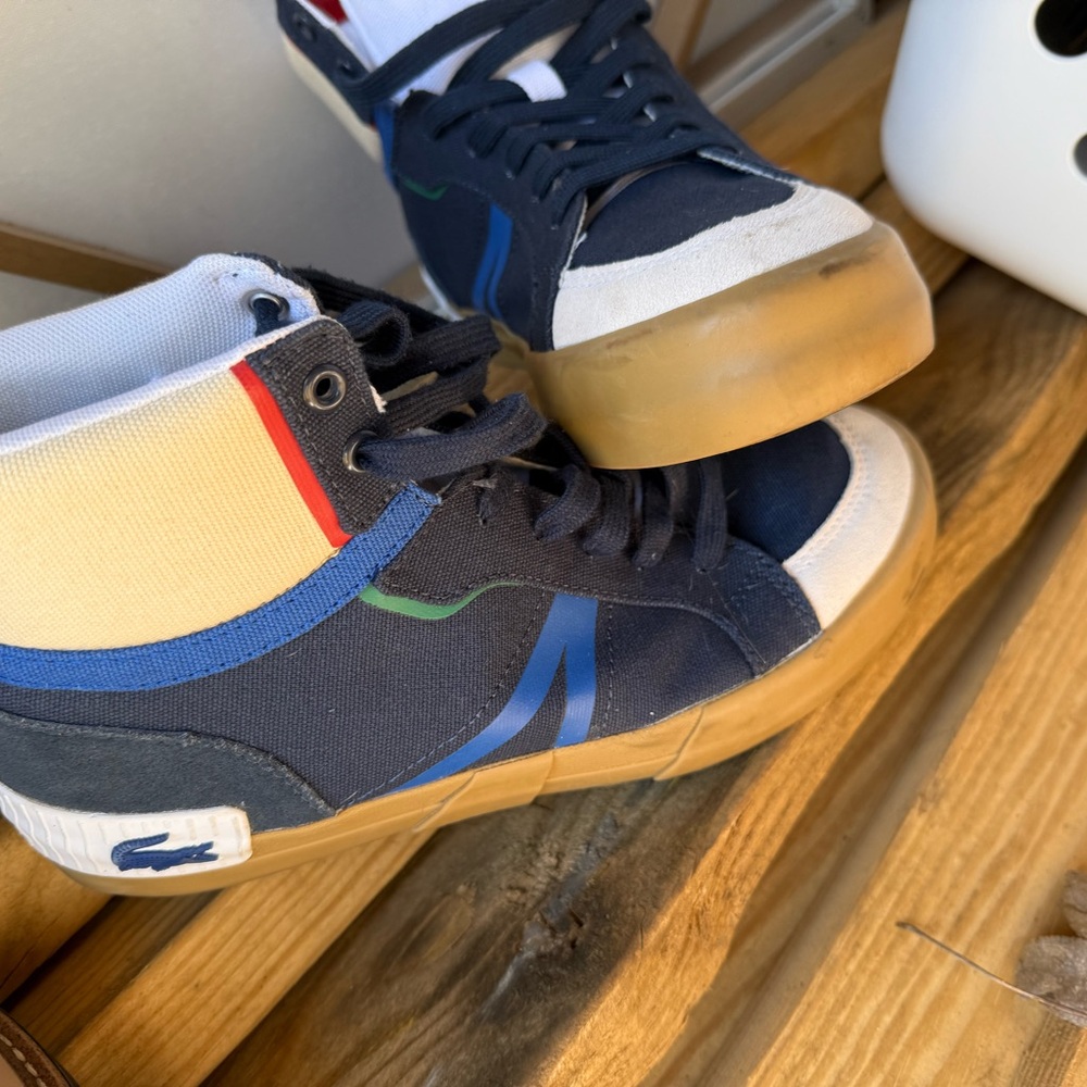 Lacoste Navy and White High-Top Sneakers Men’s 7